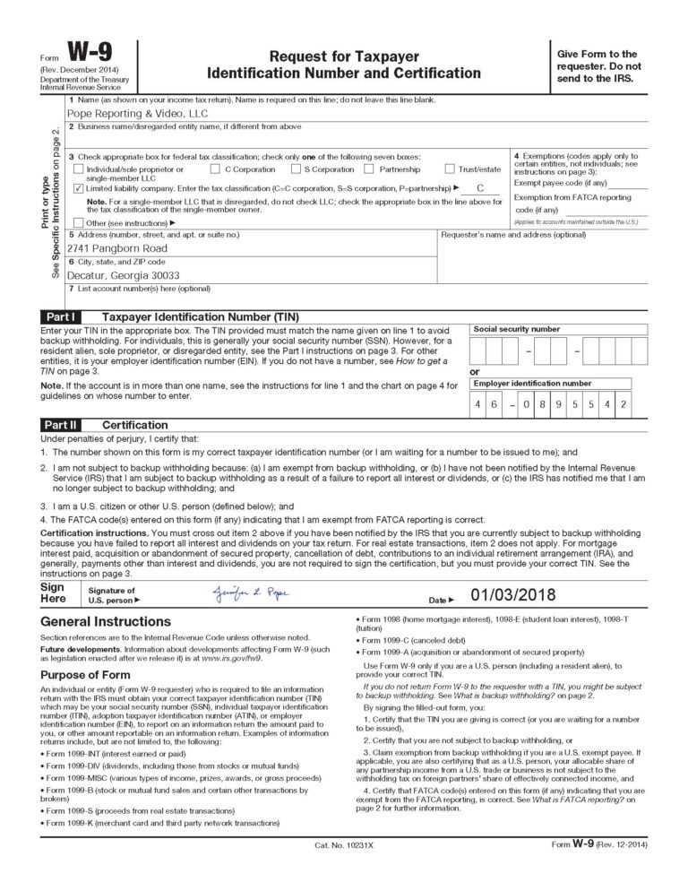 PRV Form W-9.2018_Page_1 - Pope Reporting